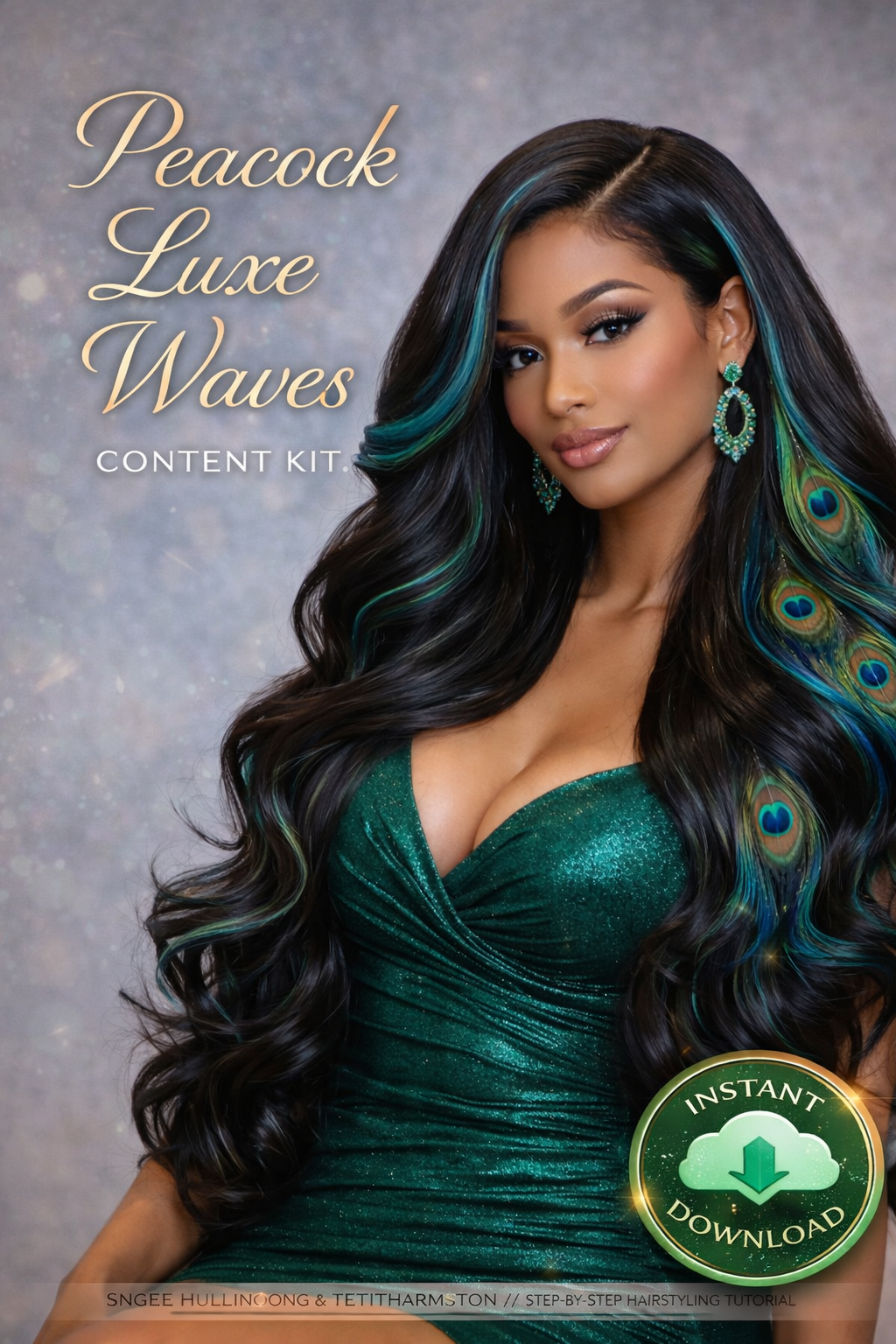 Peacock Luxe Waves – UGC Content Kit + Step-by-Step Tutorial